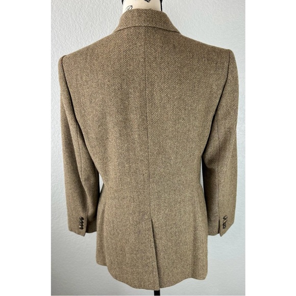 Ralph Lauren Wool Herringbone Equestrian Tailored Norfolk Jacket, size 12P RARE - Picture 4 of 12